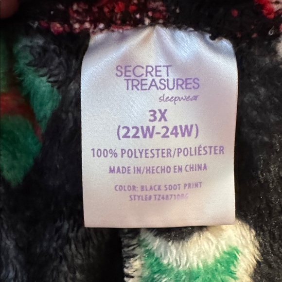 Secret Treasures Sleep Festive Black Pajama Pants w/Holiday Print Sz 3X (22/24) - Picture 3 of 4